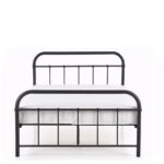 Κρεβάτι ArteLibre LIBERTY Μεταλλικό Sandy Black 209x124x93cm (Στρώμα 120x200cm)