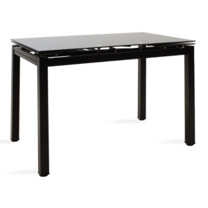 Τραπέζι επεκτεινόμενο Finn pakoworld γυάλινο 8χιλ μαύρο 110-170x70x75εκ (1 τεμάχια)
