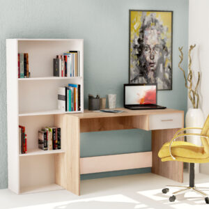Γραφείο βιβλιοθήκη "PALOMA" σε χρώμα sonoma/λευκό 158x60x145 (1 τεμάχια)