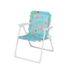 Καρέκλα camping παιδική από μέταλλο/ύφασμα σε λευκό/πολύχρωμο χρώμα (1 τεμάχια)