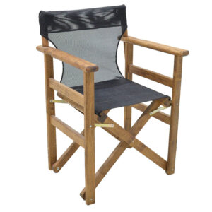 Καρέκλα-πολυθρόνα σκηνοθέτη Retto pakoworld μασίφ ξύλο οξιάς καρυδί-πανί μαύρο (1 τεμάχια)