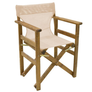 Καρέκλα-πολυθρόνα σκηνοθέτη Retto pakoworld μασίφ ξύλο οξιάς καρυδί-καραβόπανο εκρού (1 τεμάχια)