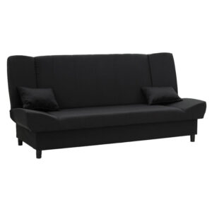 Kαναπές-κρεβάτι Tiko pakoworld 3θέσιος αποθηκευτικός χώρος ύφασμα μαύρο 200x85x90εκ (1 τεμάχια)