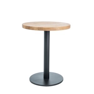 Στρογγυλό τραπέζι μπαρ ξύλινο Puro II Φ70x76 μαύρο/δρυς DIOMMI PURO2LDCFI70