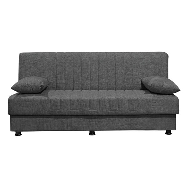 Kαναπές κρεβάτι Romina pakoworld 3θέσιος ύφασμα ανθρακί 190x90x80εκ (1 τεμάχια)