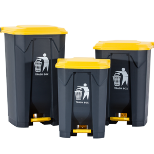 Κάδος απορριμάτων από πλαστικό σε μαύρο/κίτρινο χρώμα 80L 50x43x70 (1 τεμάχια)
