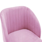 Πολυθρόνα Oasis pakoworld βελούδο ροζ-πόδι μαύρο μέταλλο 54x52x84εκ (2 τεμάχια)