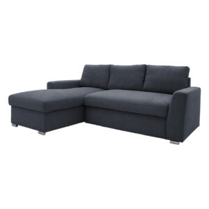 Γωνιακός καναπές-κρεβάτι δεξιά γωνία Belle pakoworld ανθρακί 236x164x88εκ (1 τεμάχια)