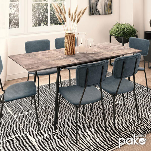 Τραπέζι Shazam pakoworld MDF επεκτεινόμενο χρώμα γκρι cement 120-160x80x76εκ (1 τεμάχια)