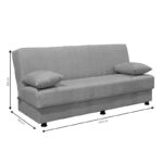 Kαναπές κρεβάτι Romina pakoworld 3θέσιος ύφασμα μπεζ 190x90x80εκ (1 τεμάχια)