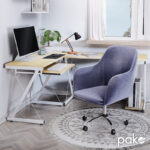 Γραφείο γωνιακό Levi pakoworld-MDF χρώμα oak-λευκό 158x120x73εκ (1 τεμάχια)