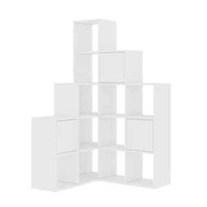 Βιβλιοθήκη Paleo pakoworld λευκό μελανίνη 150.8x28x150.8εκ (1 τεμάχια)