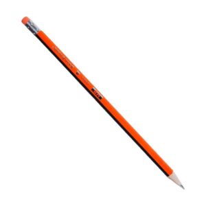 Μολύβι τριγωνικό με σβήστρα - ξύστρα πορτοκαλί 12τεμ 6 τμχ.
