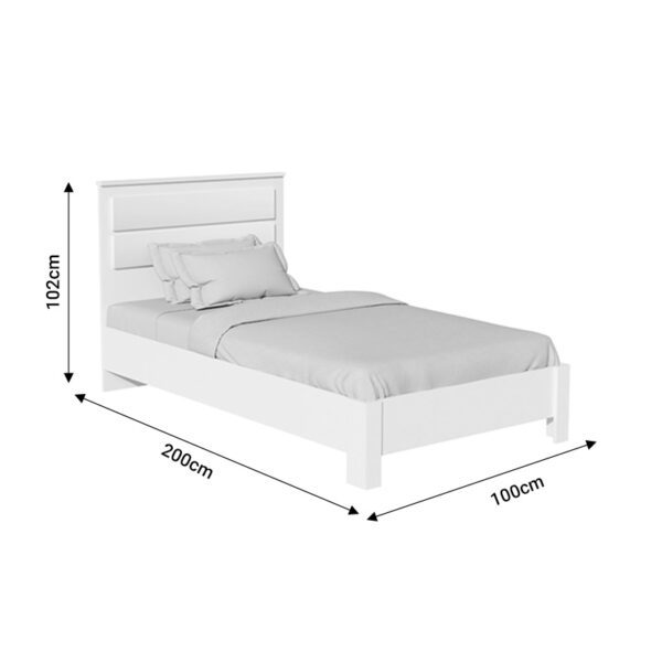 Κρεβάτι μονό OLYMPUS pakoworld σε χρώμα λευκό 100x200εκ (1 τεμάχια)