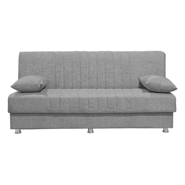 Kαναπές κρεβάτι Romina pakoworld 3θέσιος ύφασμα γκρι 180x75x80εκ (1 τεμάχια)