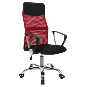 Καρέκλα γραφείου διευθυντή Joel I pakoworld με ύφασμα mesh μαύρο-κόκκινο 60x60x109-118εκ (1 τεμάχια)