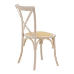 Καρέκλα Dylon pakoworld στοιβαζόμενη white wash ξύλο οξιάς-έδρα φυσικό rattan 48x52x89εκ (1 τεμάχια)
