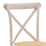 Καρέκλα Dylon pakoworld στοιβαζόμενη white wash ξύλο οξιάς-έδρα φυσικό rattan 48x52x89εκ (1 τεμάχια)