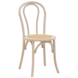 Καρέκλα Azhel pakoworld white wash ξύλο οξιάς-έδρα φυσικό rattan 41x50x89εκ (1 τεμάχια)