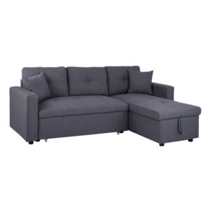 Γωνιακός καναπές κρεβάτι Insta με αποθηκευτικό χώρο γκρι ύφασμα 220Χ85/145Χ85 (1 τεμάχια)