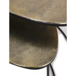 Τραπεζάκι ArteLibre Χρυσό Αλουμίνιο 90x70x50cm Σετ 2Τμχ