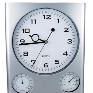 Ρολόι τοίχου θερμόμετρο-υγρόμετρο λευκό καντράν 27.5x32x2,5εκ.  τμχ.