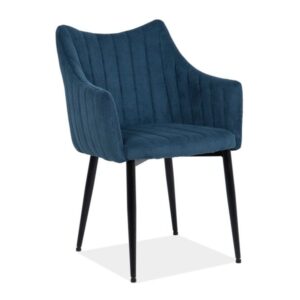 Επενδυμένη καρέκλα Monte 59x46x87 μαύρος μεταλλικός σκελετός/σκούρο μπλε fjord 86 DIOMMI MONTESCGR