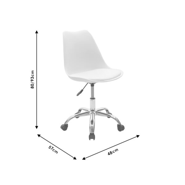 Καρέκλα γραφείου εργασίας Gaston II pakoworld PP-PU λευκό (1 τεμάχια)