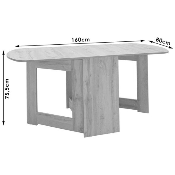 Τραπέζι Nadine pakoworld πολυμορφικό-επεκτεινόμενο χρώμα sonoma 160x80x76.5εκ (1 τεμάχια)