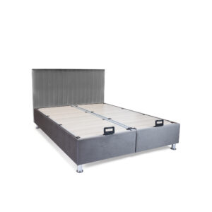 Κρεβάτι διπλό ''GALA'' με αποθηκευτικό χώρο χρώμα υφάσματος velvet γκρι 160x200 (1 τεμάχια)