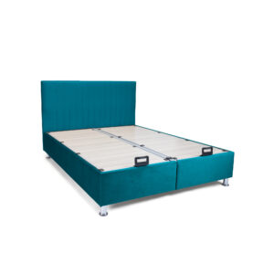 Κρεβάτι διπλό ''GALA'' με αποθηκευτικό χώρο χρώμα υφάσματος velvet πετρολ 160x200 (1 τεμάχια)