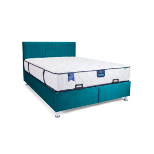 Κρεβάτι με στρώμα "GALA" διπλό με αποθηκευτικό χώρο από βελούδο σε πετρόλ χρώμα 160x200 (1 τεμάχια)