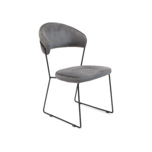 Καρέκλα ''MOON'' σε χρώμα VELVET ΓΚΡΙ 42x48x85εκ. (1 τεμάχια)