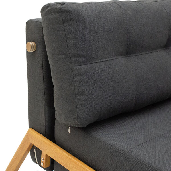 Καναπές 2θέσιος - κρεβάτι Fancy pakoworld με ύφασμα ανθρακί 150x92x77εκ (1 τεμάχια)
