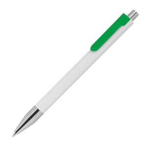 Στυλό πλαστικό λευκό με πράσινο κλιπ Υ15xØ1εκ.  τμχ.