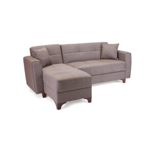 Γωνιακός καναπές κρεβάτι PICA αναστρέψιμος ύφασμα μπεζ 230x145x84 (1 τεμάχια)