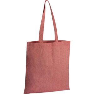 Τσάντα από ανακυκλωμένο βαμβάκι με μακρύ χερούλι κόκκινη Υ42x37,5x2εκ.  τμχ.