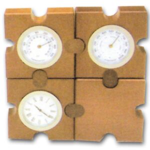 Bestar ρολόι - βαρόμετρο - θερμόμετρο σε παζλ ξύλινο Υ11x11x3,5εκ.  τμχ.