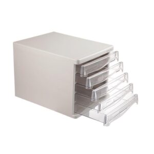 Comix συρταριέρα πλαστική με 5 συρτάρια γκρι Α4 Υ25x33,8x26,5εκ.  τμχ.