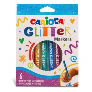 Carioca glitter markers 6 χρωμάτων 3 τμχ.