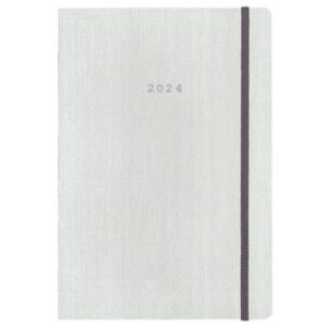 Next ημερολόγιο 2024 fabric ημερήσιο flexi λευκό με λάστιχο 14x21εκ.  τμχ.
