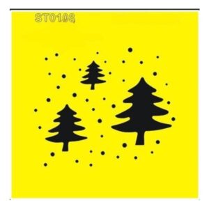 Στένσιλ πλαστικό "Χριστουγεννιάτικα δέντρα" 16x16εκ.  (ST0108A)  τμχ.