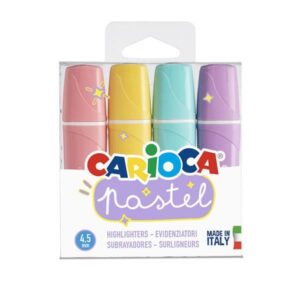 Carioca μαρκαδόροι υπογράμμισης σε παστέλ χρώματα 4 τμχ 3 τμχ.