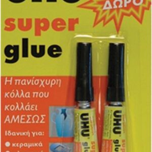 Uhu "Super glue" 3gr 1+1 δώρο 12 τμχ.