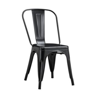 Μεταλλική καρέκλα Loft στοιβαζόμενη, μαύρη ματ,45x48xΥ85εκ  τμχ.