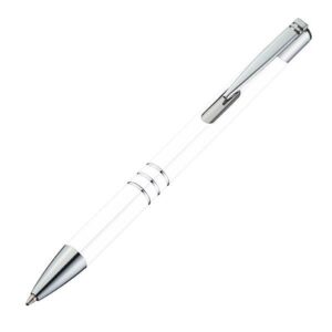 Στυλό μεταλλικό λευκό με ασημένιες λεπτομέρειες Υ14,2xØ1εκ.  τμχ.