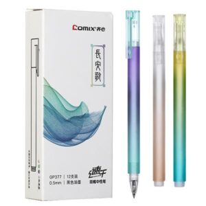 Comix στυλό gel pen με καπάκι μαύρο 0.5mm 12 τμχ.