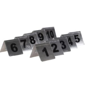 Αριθμοί τραπεζιού inox τύπου Λ, σετ 1-10 Υ7x7εκ. βάση  τμχ.