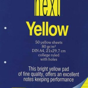 Next μπλοκ yellow ριγέ με εξώφυλλο 21x29εκ. 40φυλ. 10 τμχ.