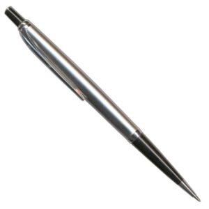 Στυλό με μεταλλικό στεφάνι και κλιπ ασημί-μαύρο 6 τμχ.